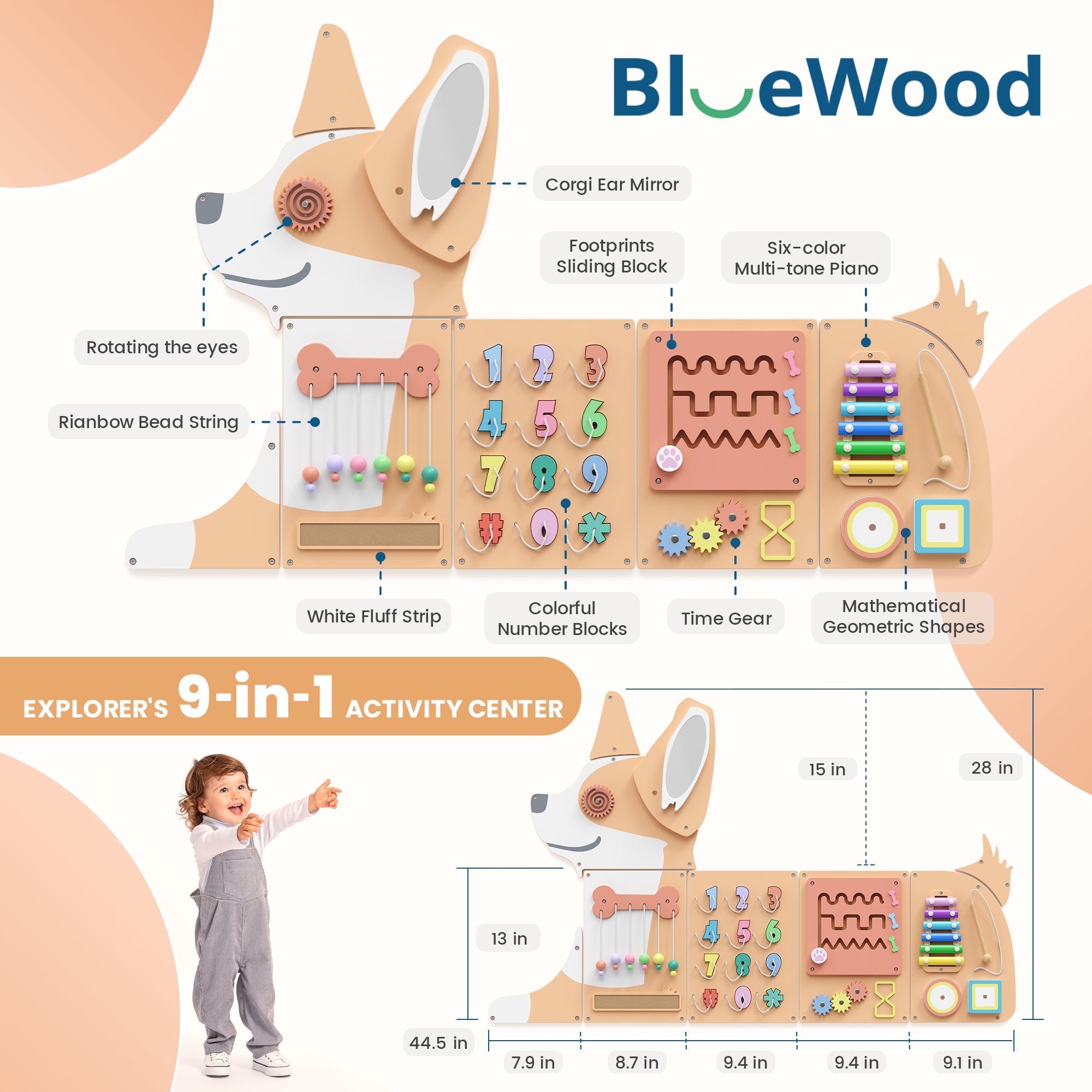 Giggle- BlueWood® Busy Board *Corgi